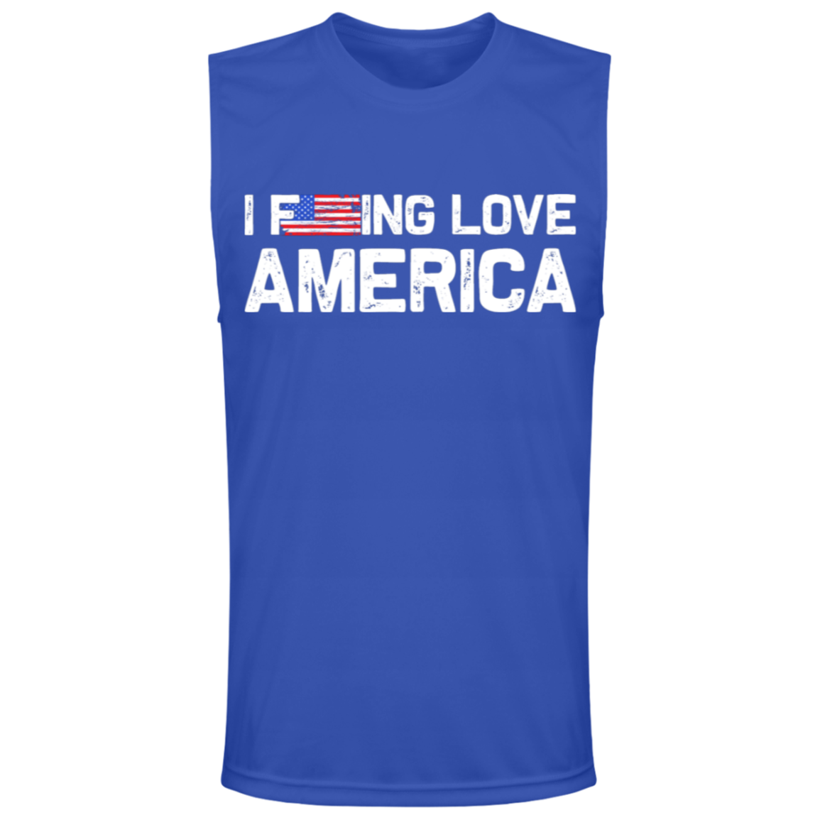 Patriot's Pride: "I F-ing Love America" Flag Muscle Tee