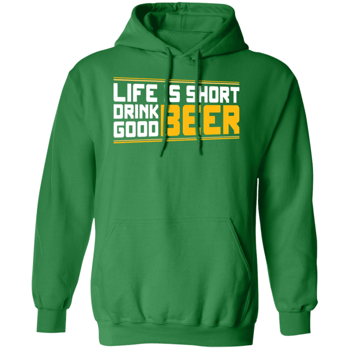 "Life is Short: Drink Good Beer" Hoodie – Cozy Comfort for Beer Lovers & Happy Hour Enthusiasts