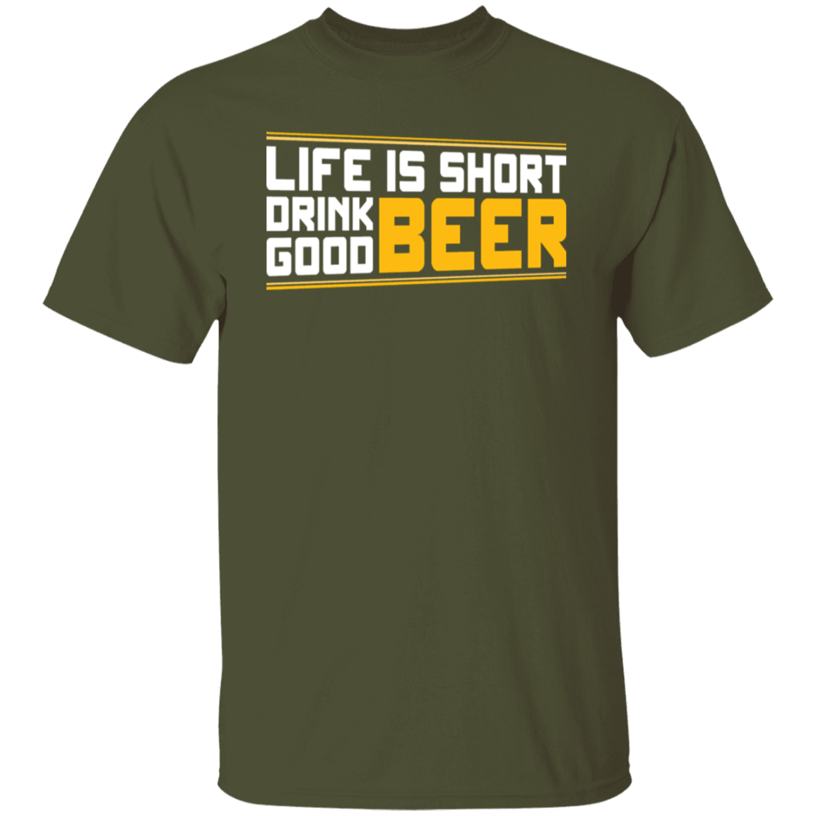 "Life is Short: Drink Good Beer" T-Shirt – Ideal for Beer Enthusiasts & Happy Hour Fans