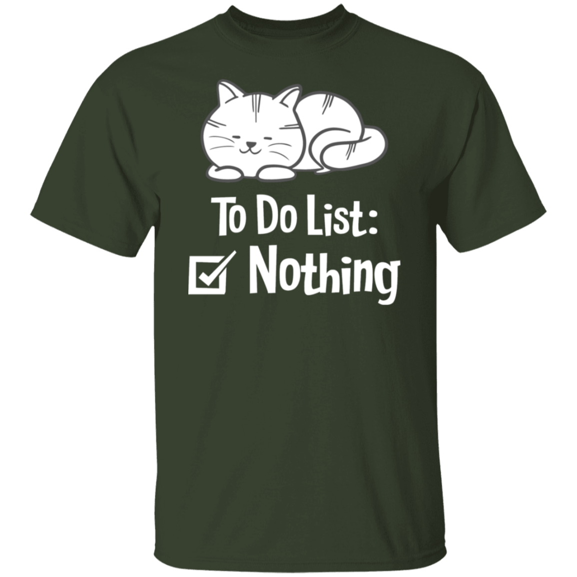 "Purrfectly Lazy: To Do List - Nothing" Cat T-Shirt for Relaxation & Cat Lovers!
