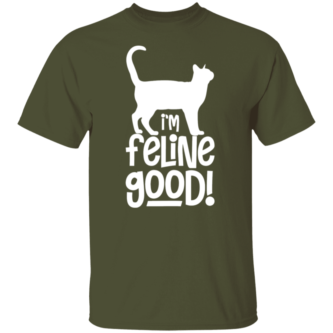 "I'm Feline Good" Cat Lover's T-Shirt - Perfect Gift for Cat Owners, Cat Ladies, and Cat Enthusiasts!