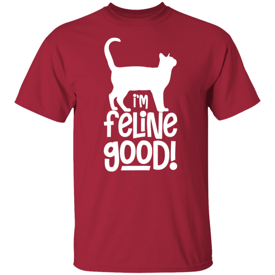 "I'm Feline Good" Cat Lover's T-Shirt - Perfect Gift for Cat Owners, Cat Ladies, and Cat Enthusiasts!