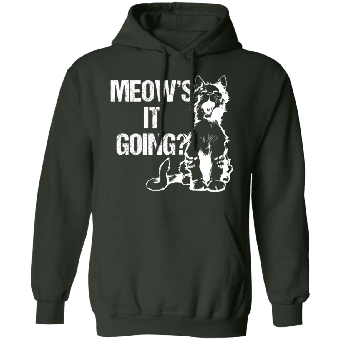 "Meow's It Going?" Cute Cat Hoodie for Cat Lovers & Cat Ladies!