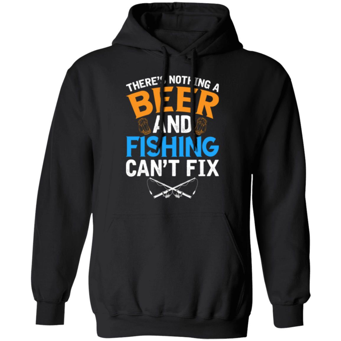 "There's Nothing A Beer And Fishing Can't Fix" Hoodie – Cozy Up with Fishing & Beer Passion!