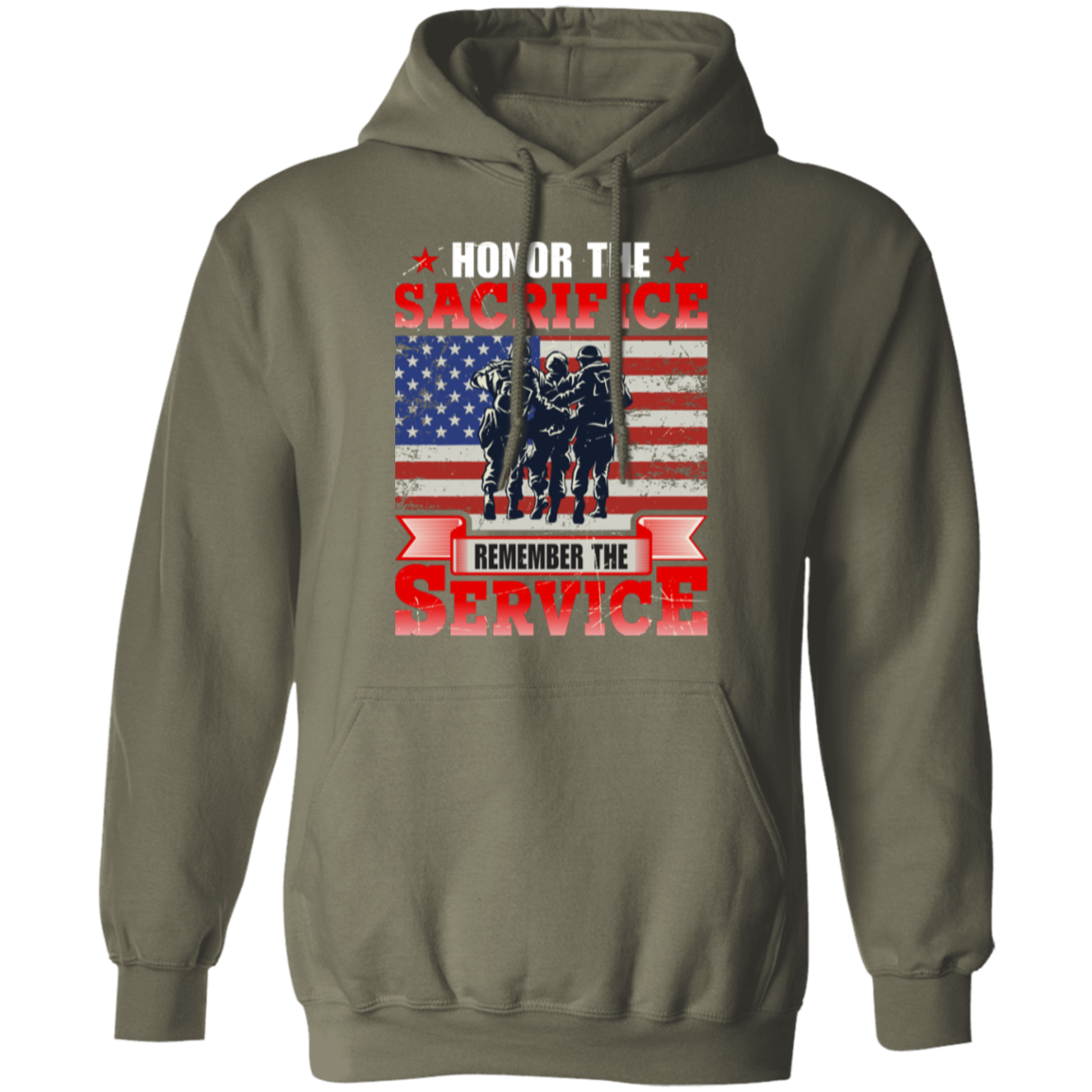 "Honor The Sacrifice, Remember The Service" Patriotic Military Hoodie