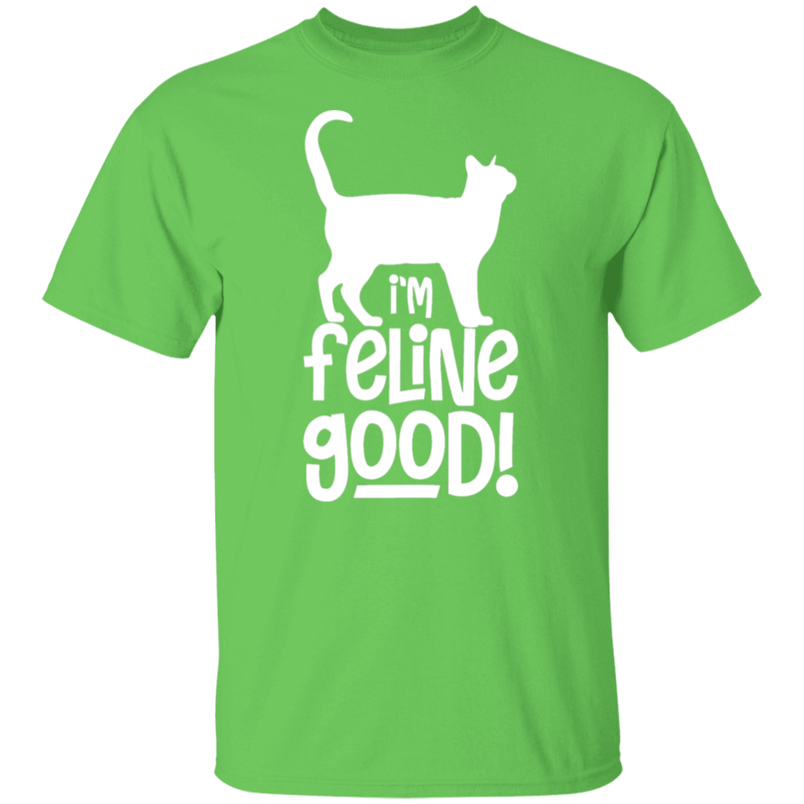 "I'm Feline Good" Cat Lover's T-Shirt - Perfect Gift for Cat Owners, Cat Ladies, and Cat Enthusiasts!