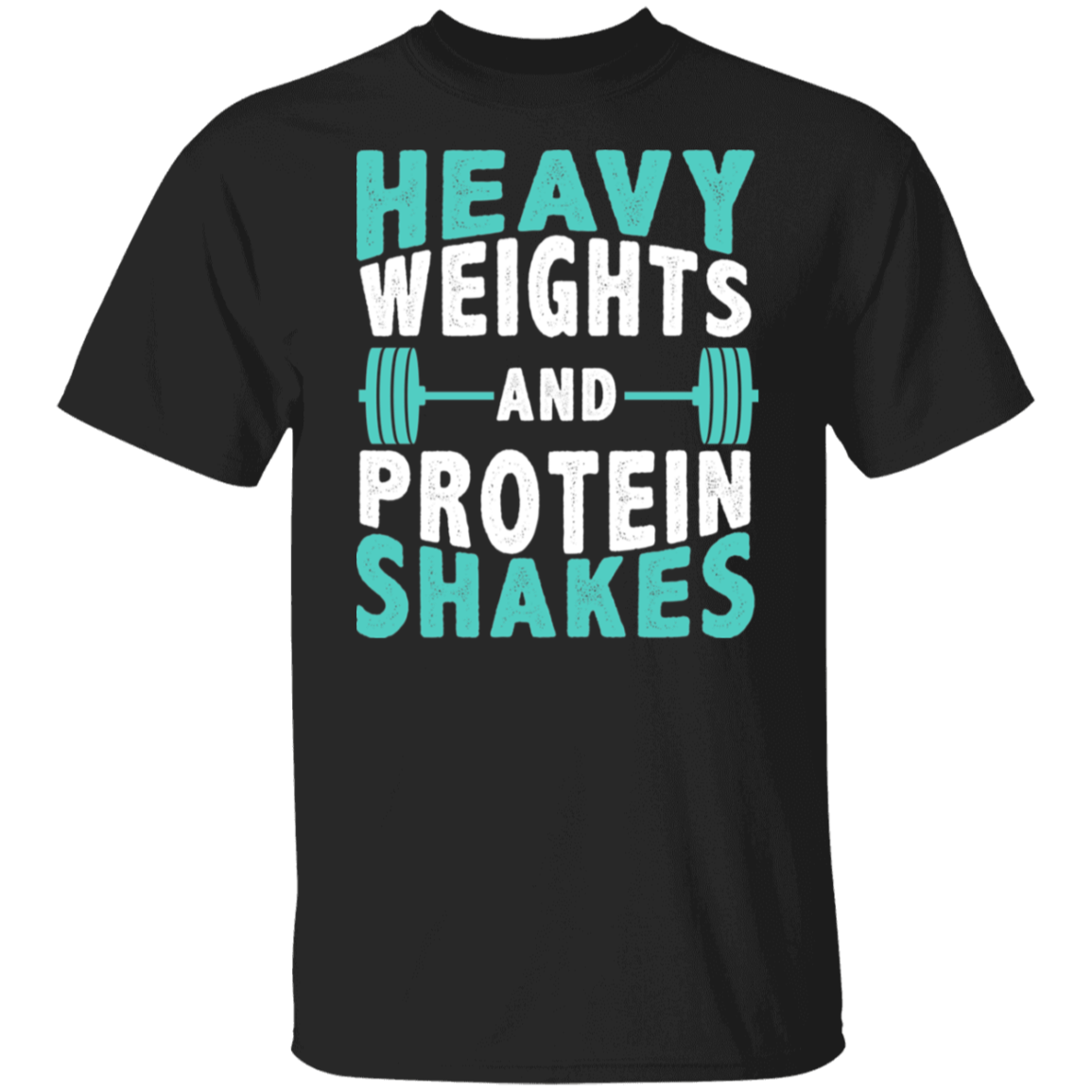 "Heavy Weights and Protein Shakes" Gym T-Shirt – Perfect for Fitness Enthusiasts & Weight Lifters!