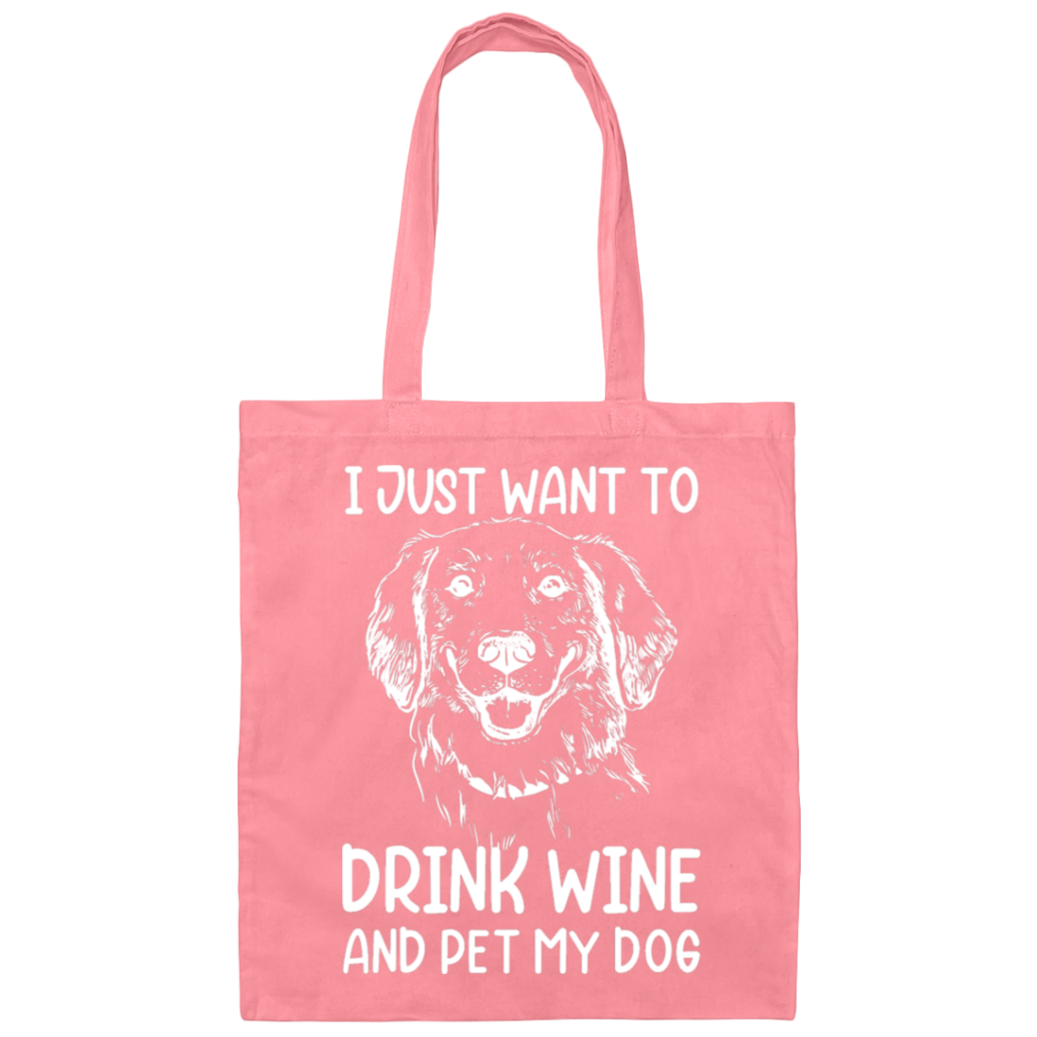 "Wine, Wag, and Unwind": Dog Lover's Tote Bag
