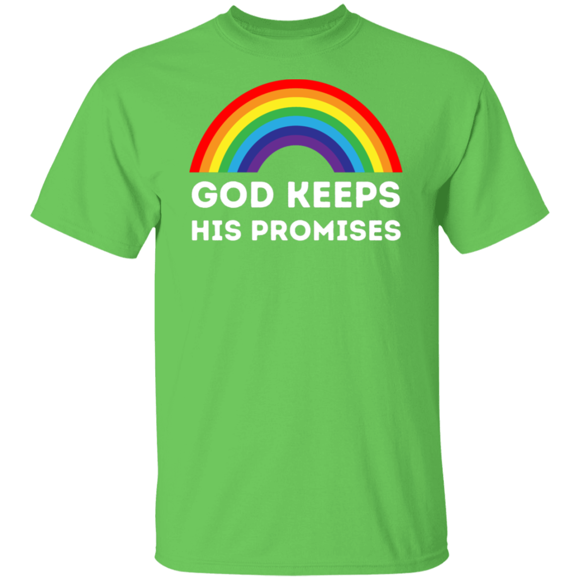 "God Keeps His Promises" Rainbow T-Shirt – Inspirational Christian Apparel