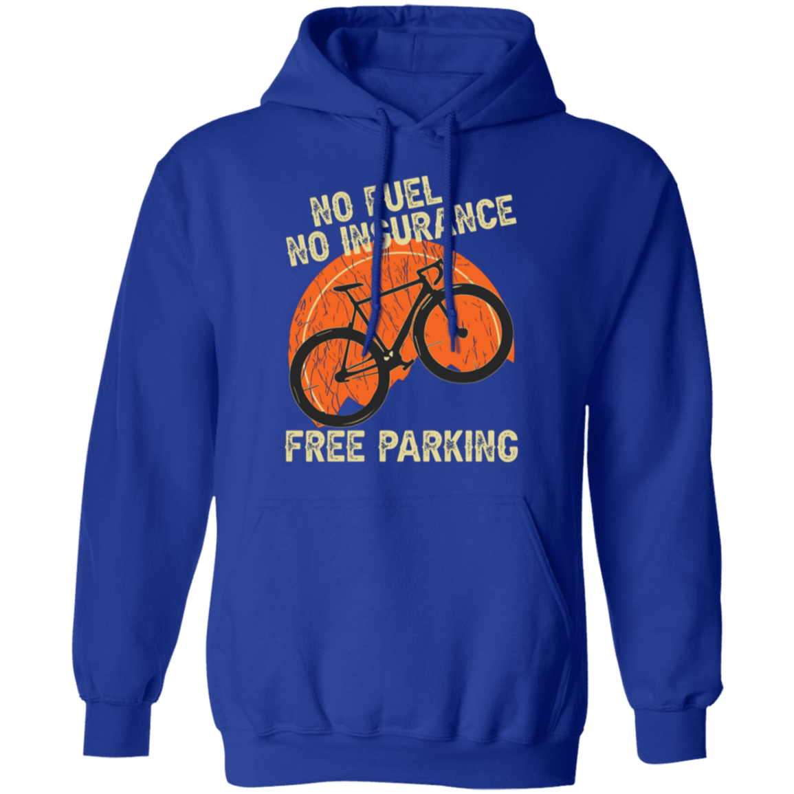 "Bicycling Benefits" Hoodie: No Fuel, No Insurance, Free Parking - Great Gift for Cycling Enthusiasts!