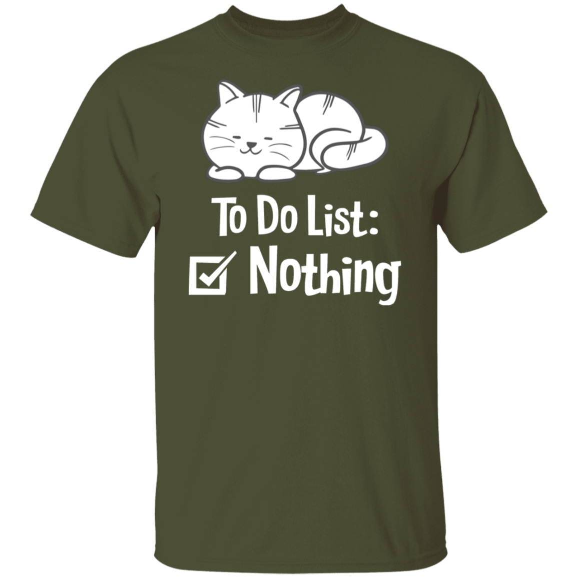 "Purrfectly Lazy: To Do List - Nothing" Cat T-Shirt for Relaxation & Cat Lovers!