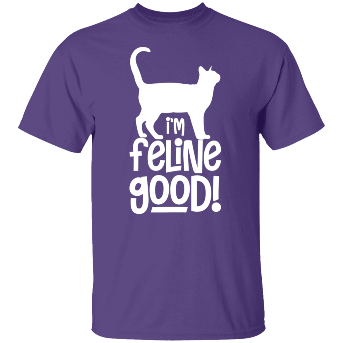 "I'm Feline Good" Cat Lover's T-Shirt - Perfect Gift for Cat Owners, Cat Ladies, and Cat Enthusiasts!