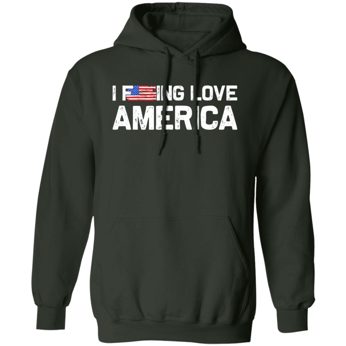 Patriot's Pride: "I F-ing Love America" Flag Hoodie