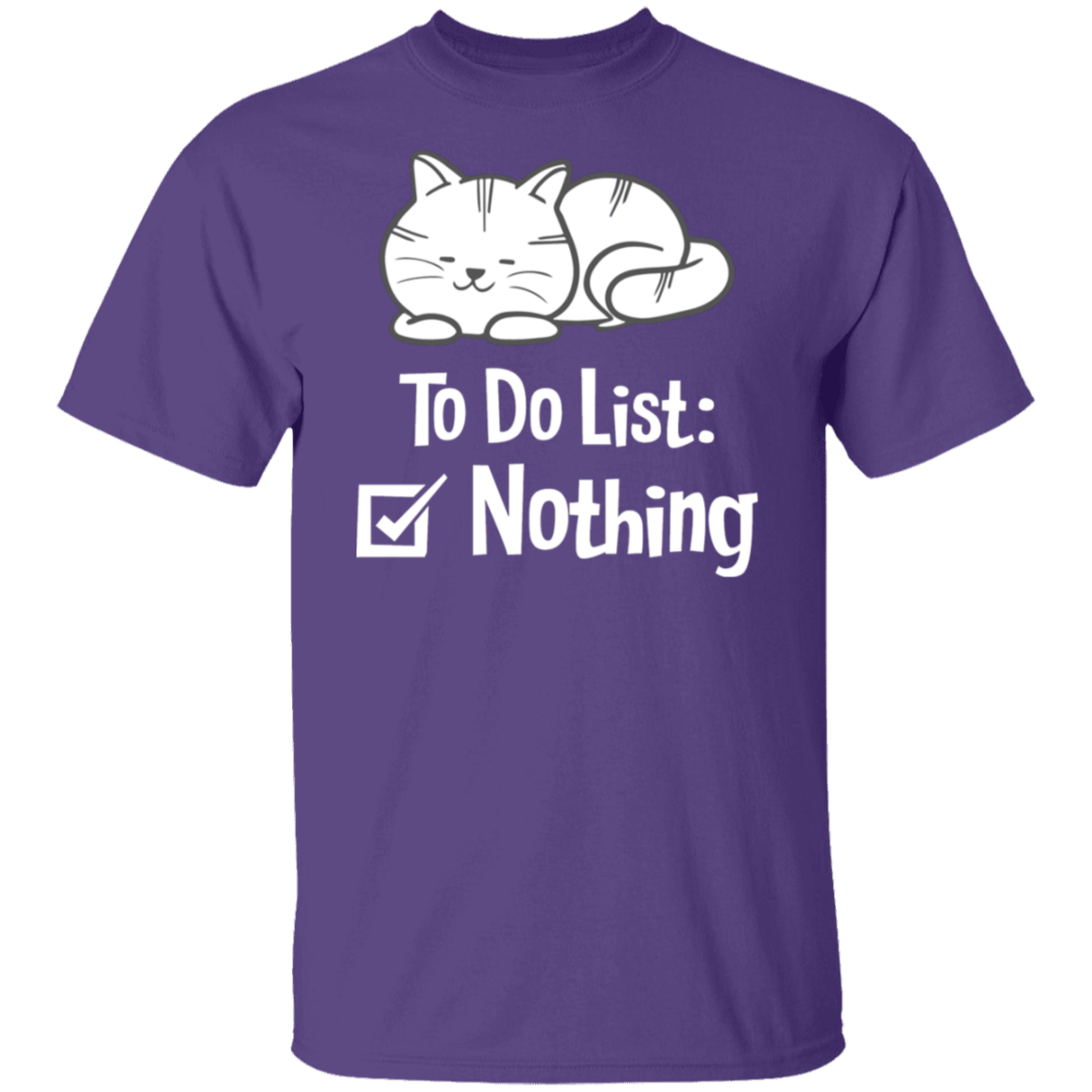 "Purrfectly Lazy: To Do List - Nothing" Cat T-Shirt for Relaxation & Cat Lovers!