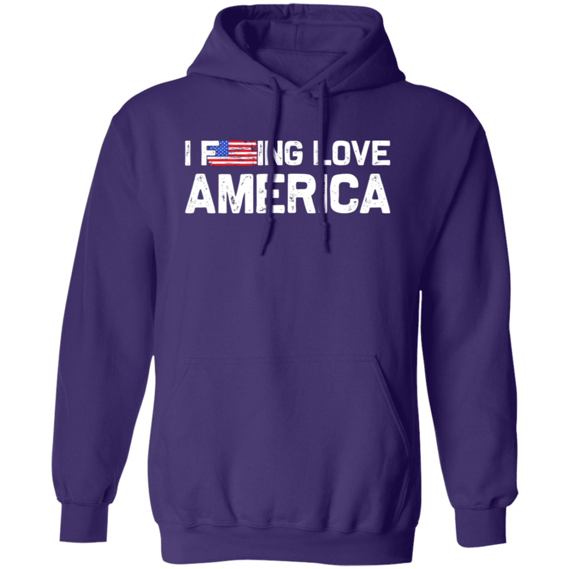 Patriot's Pride: "I F-ing Love America" Flag Hoodie