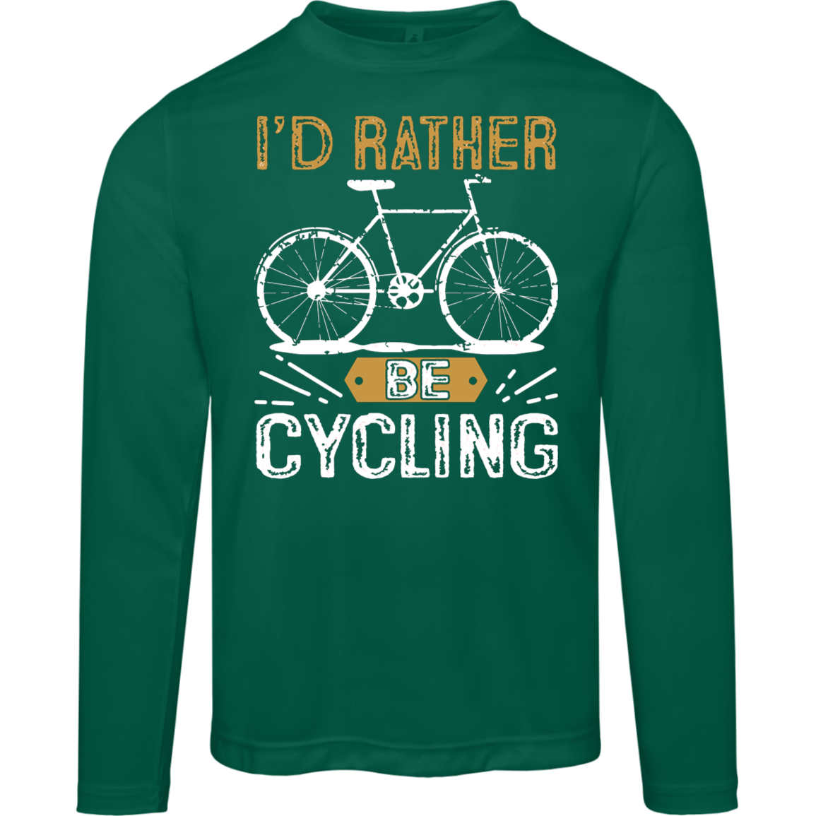 "I'd Rather Be Cycling" Long Sleeve Tee – Moisture-Wicking & UV 40+ Protection | Perfect Gift for Cyclists!