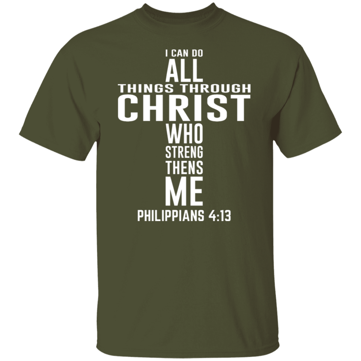 Philippians 4:13 Christian Cross T-Shirt