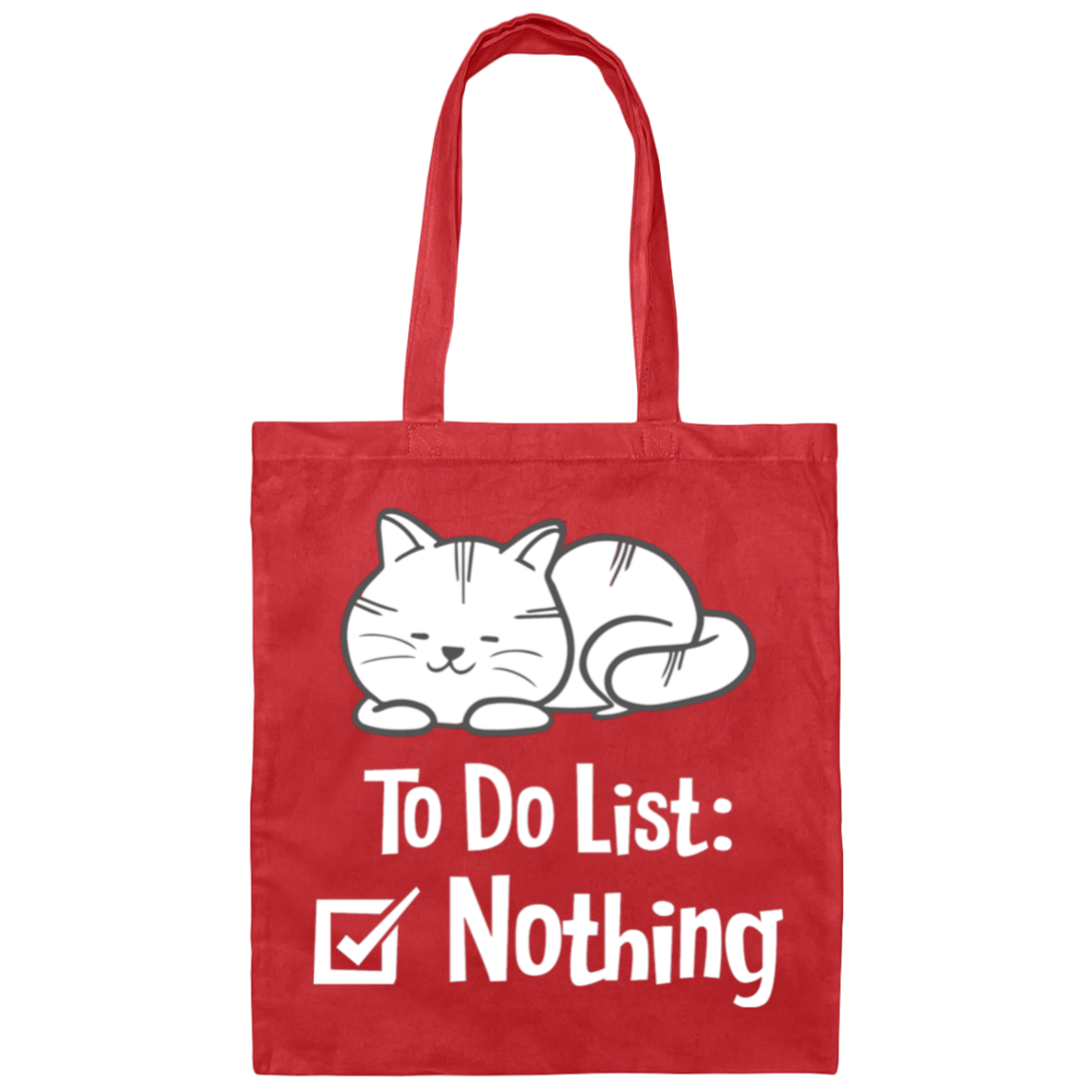 "Purrfectly Lazy: To Do List - Nothing" Cat Tote Bag for Relaxation & Cat Lovers!