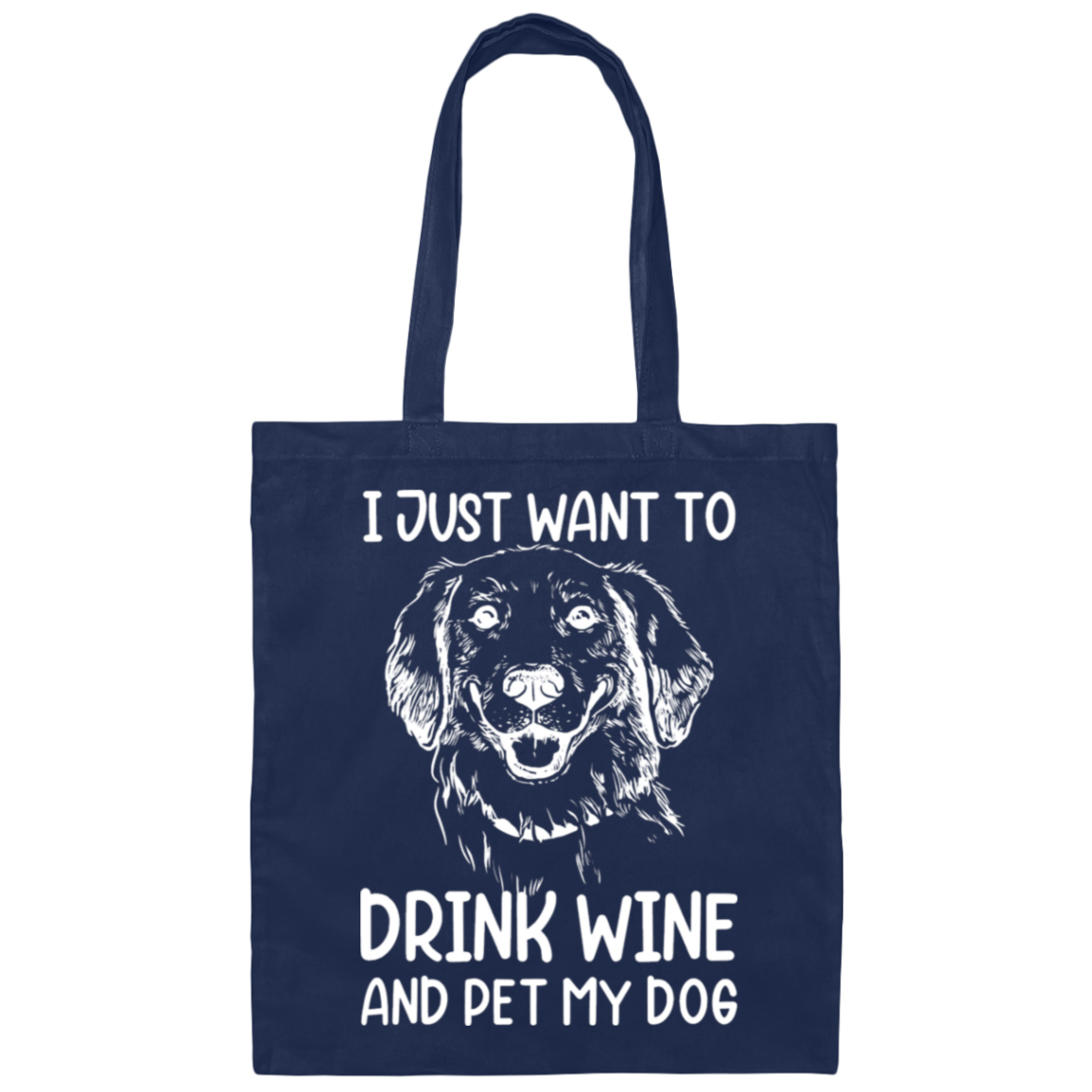 "Wine, Wag, and Unwind": Dog Lover's Tote Bag