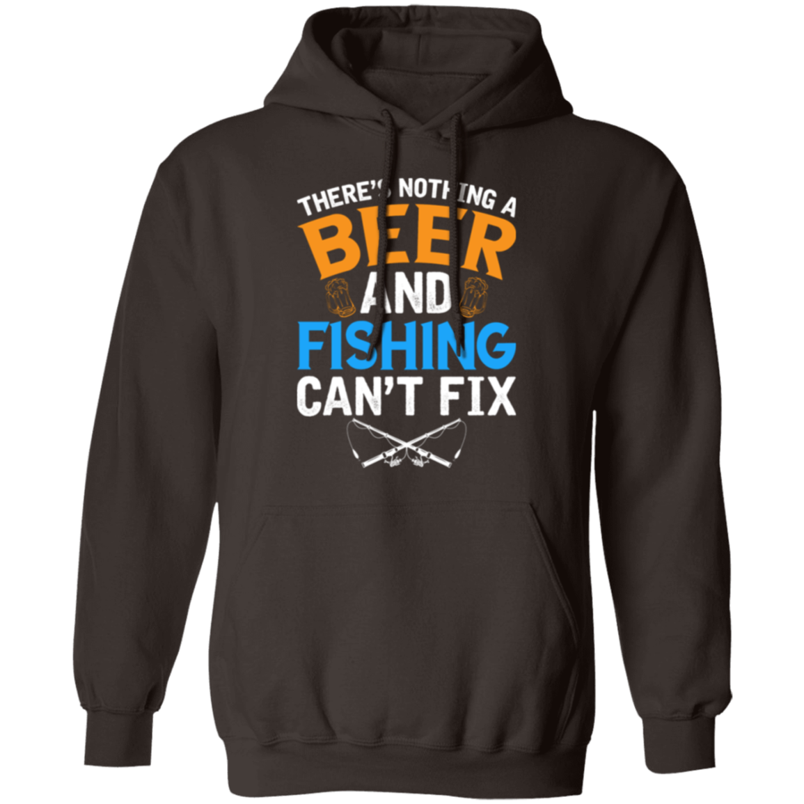 "There's Nothing A Beer And Fishing Can't Fix" Hoodie – Cozy Up with Fishing & Beer Passion!