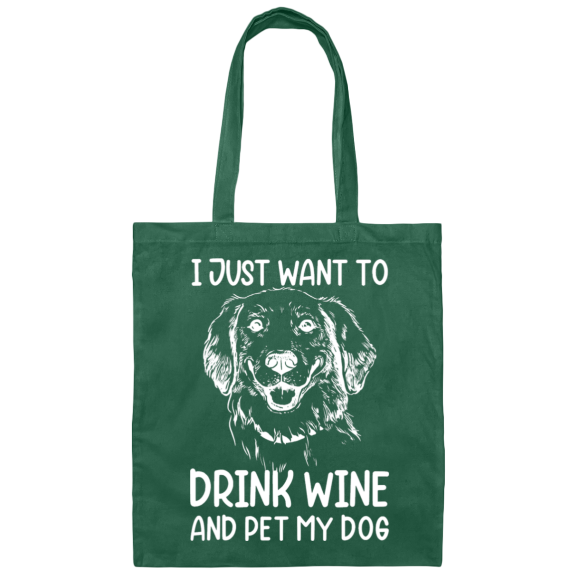 "Wine, Wag, and Unwind": Dog Lover's Tote Bag