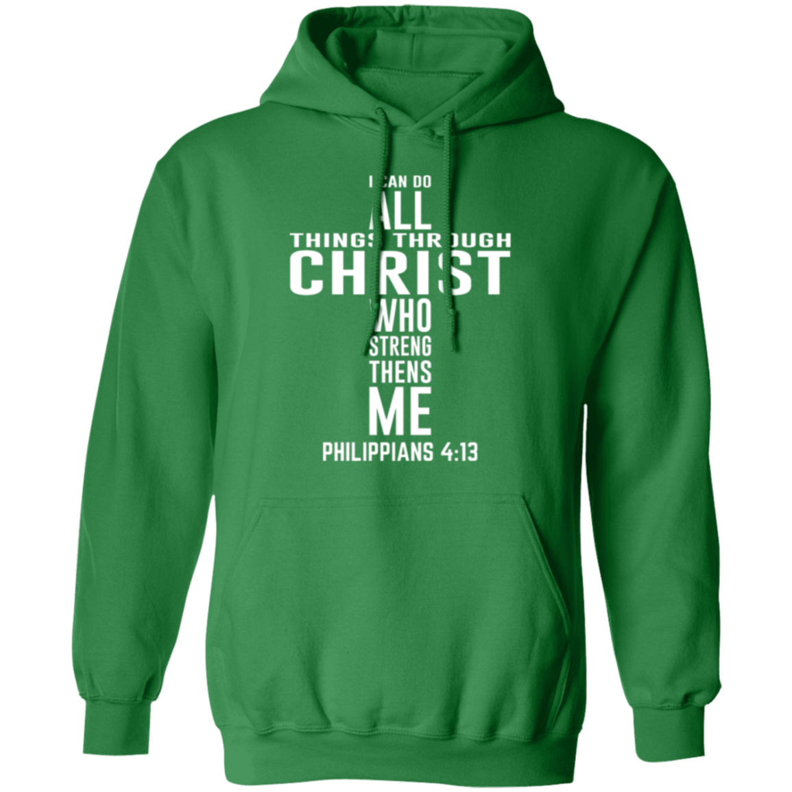 Philippians 4:13 Christian Cross Pullover Hoodie