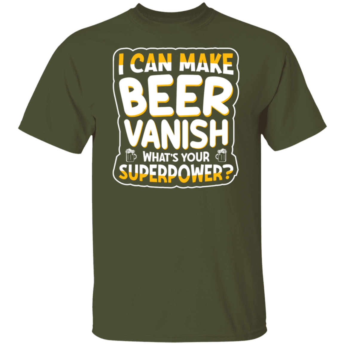 "I Can Make Beer Vanish" Superpower T-shirt – For Beer Enthusiasts & Happy Hour Heroes