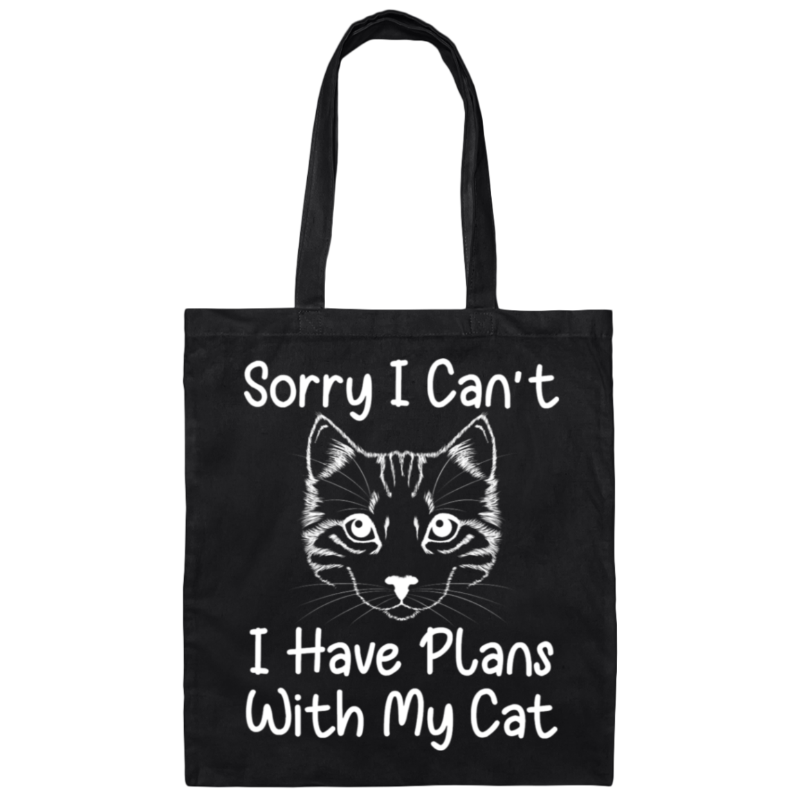"Plans With My Cat" Funny Cat Lover Tote Bag