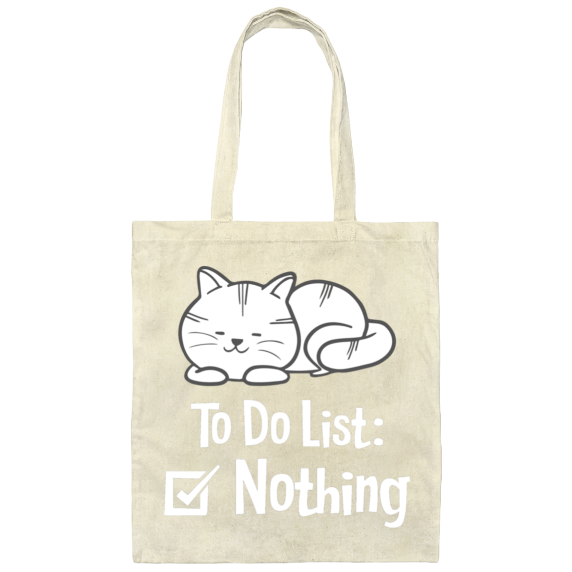 "Purrfectly Lazy: To Do List - Nothing" Cat Tote Bag for Relaxation & Cat Lovers!