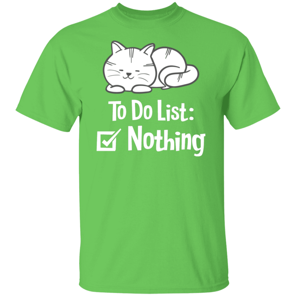 "Purrfectly Lazy: To Do List - Nothing" Cat T-Shirt for Relaxation & Cat Lovers!