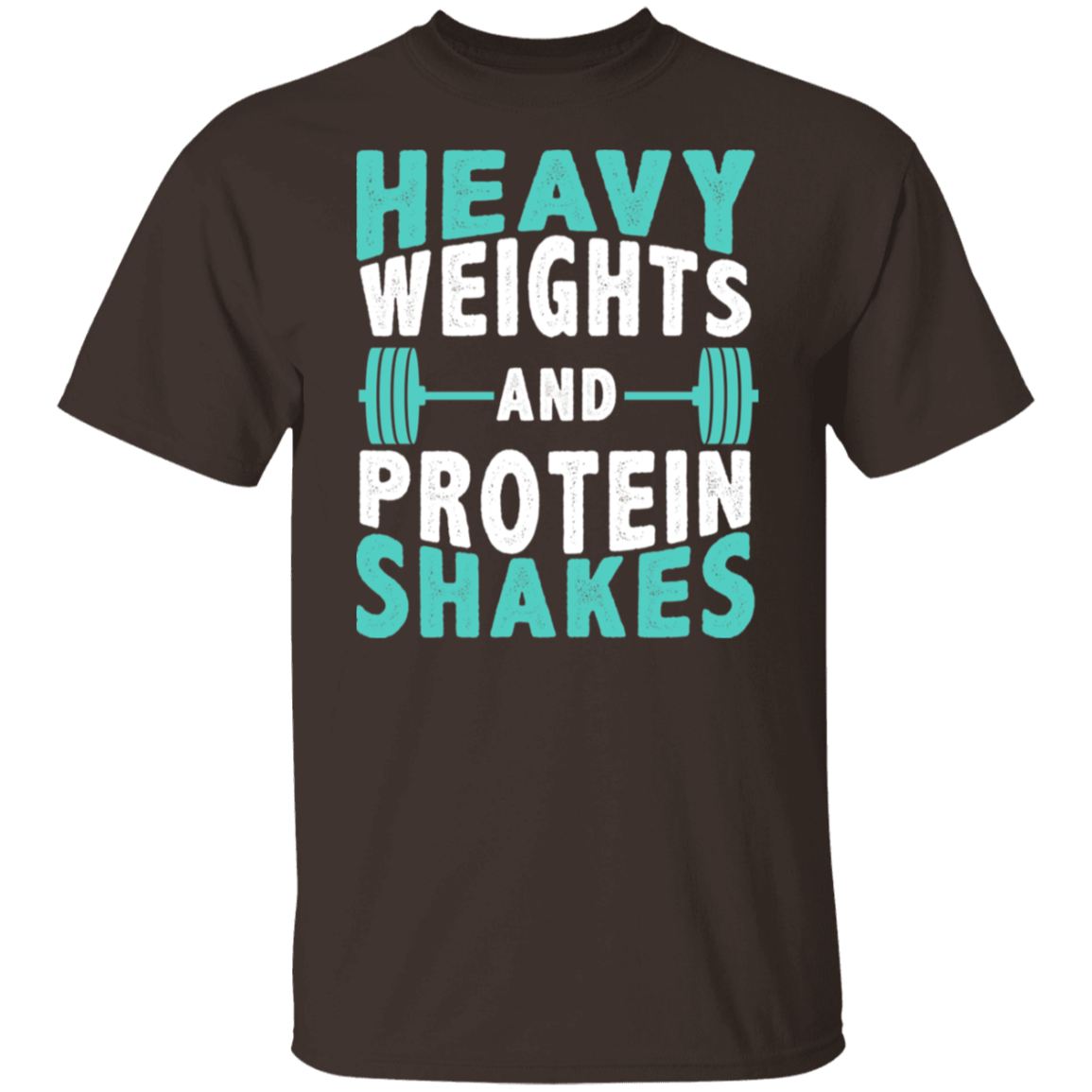 "Heavy Weights and Protein Shakes" Gym T-Shirt – Perfect for Fitness Enthusiasts & Weight Lifters!