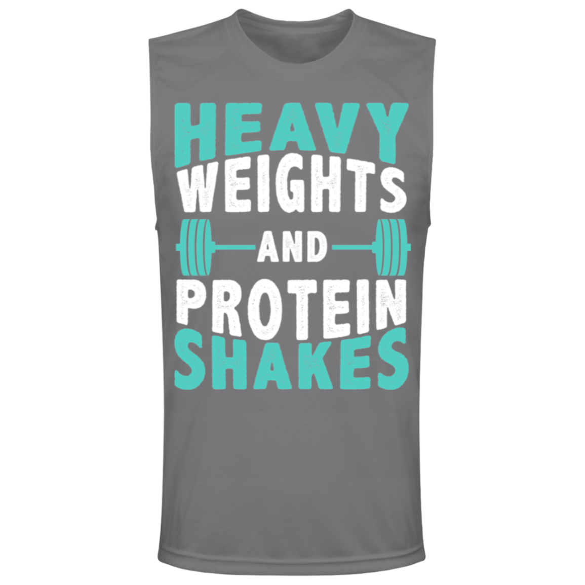 "Heavy Weights and Protein Shakes" Muscle Tee – Essential for Fitness Buffs & Gym Lovers!