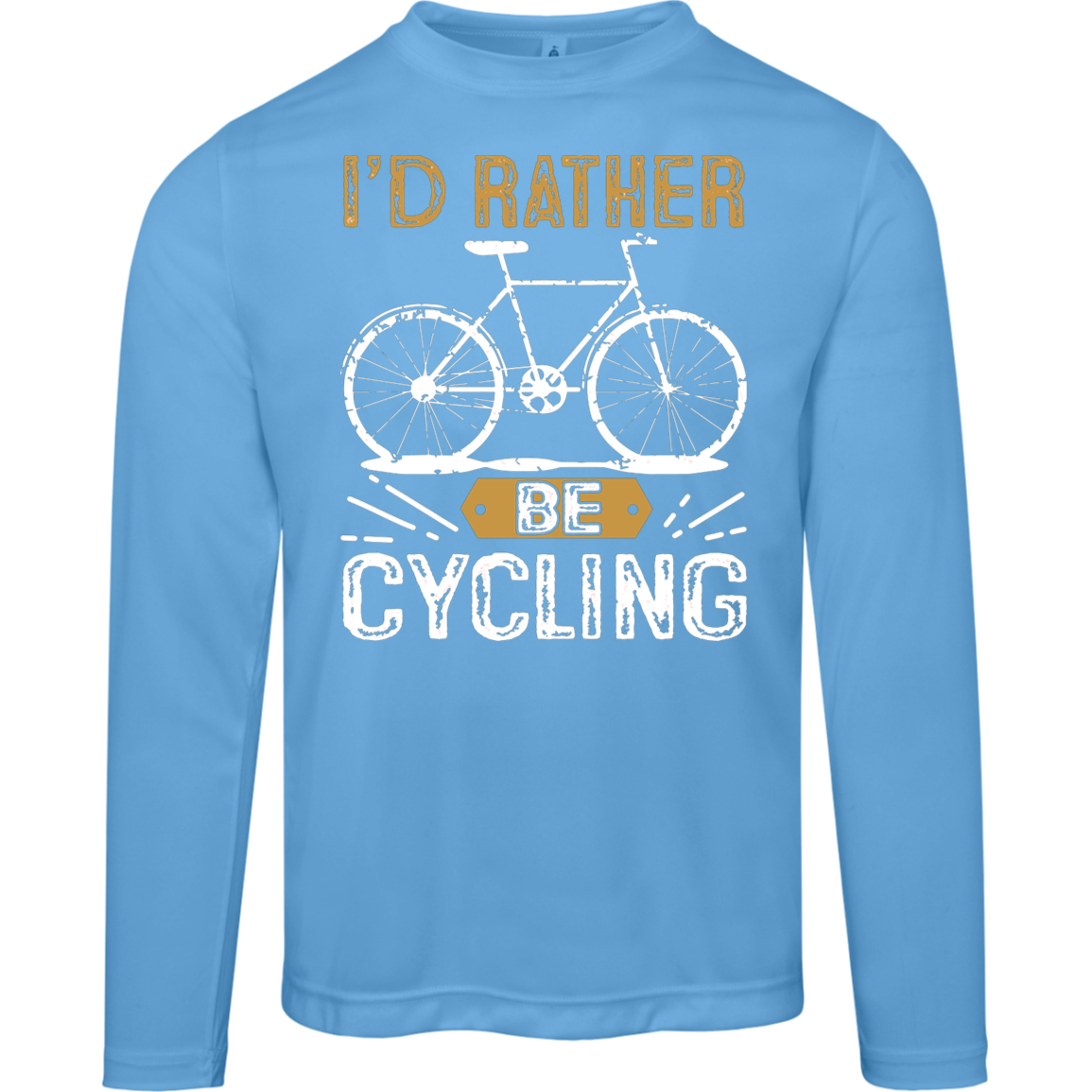 "I'd Rather Be Cycling" Long Sleeve Tee – Moisture-Wicking & UV 40+ Protection | Perfect Gift for Cyclists!