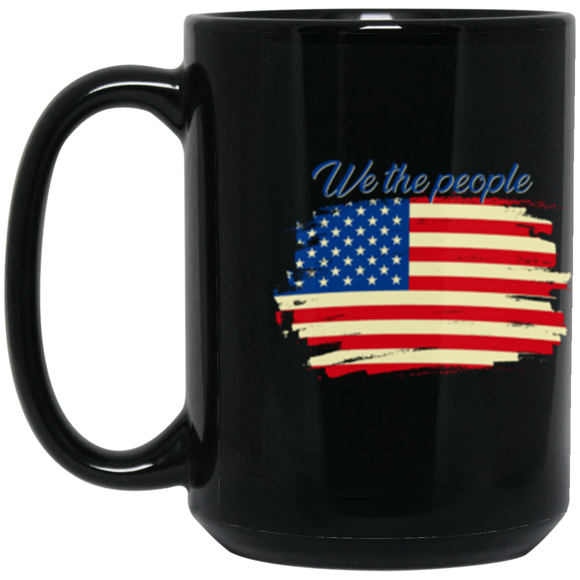 "We The People" Patriotic Coffee Mug with American Flag