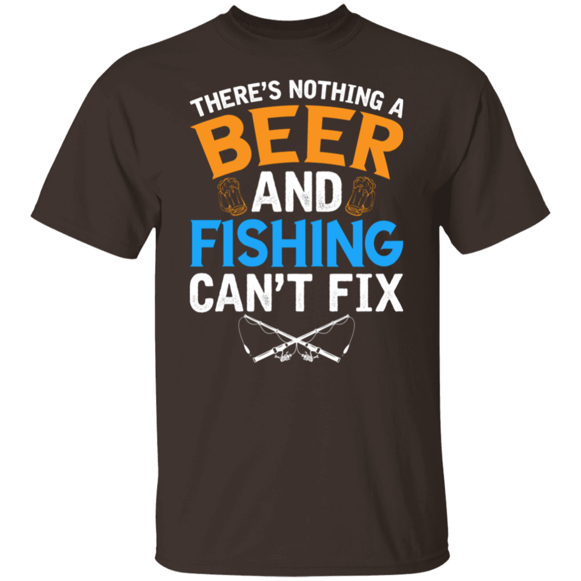 "There's Nothing A Beer And Fishing Can't Fix" T-Shirt – Perfect for Fishing Enthusiasts & Beer Lovers!