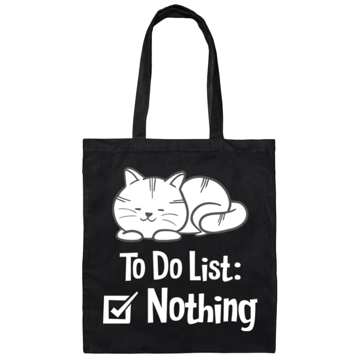 "Purrfectly Lazy: To Do List - Nothing" Cat Tote Bag for Relaxation & Cat Lovers!