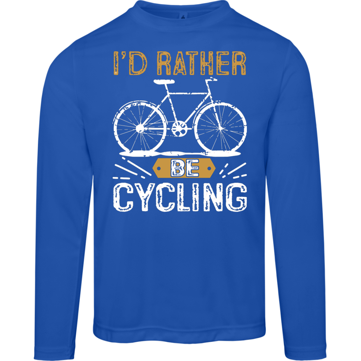 "I'd Rather Be Cycling" Long Sleeve Tee – Moisture-Wicking & UV 40+ Protection | Perfect Gift for Cyclists!