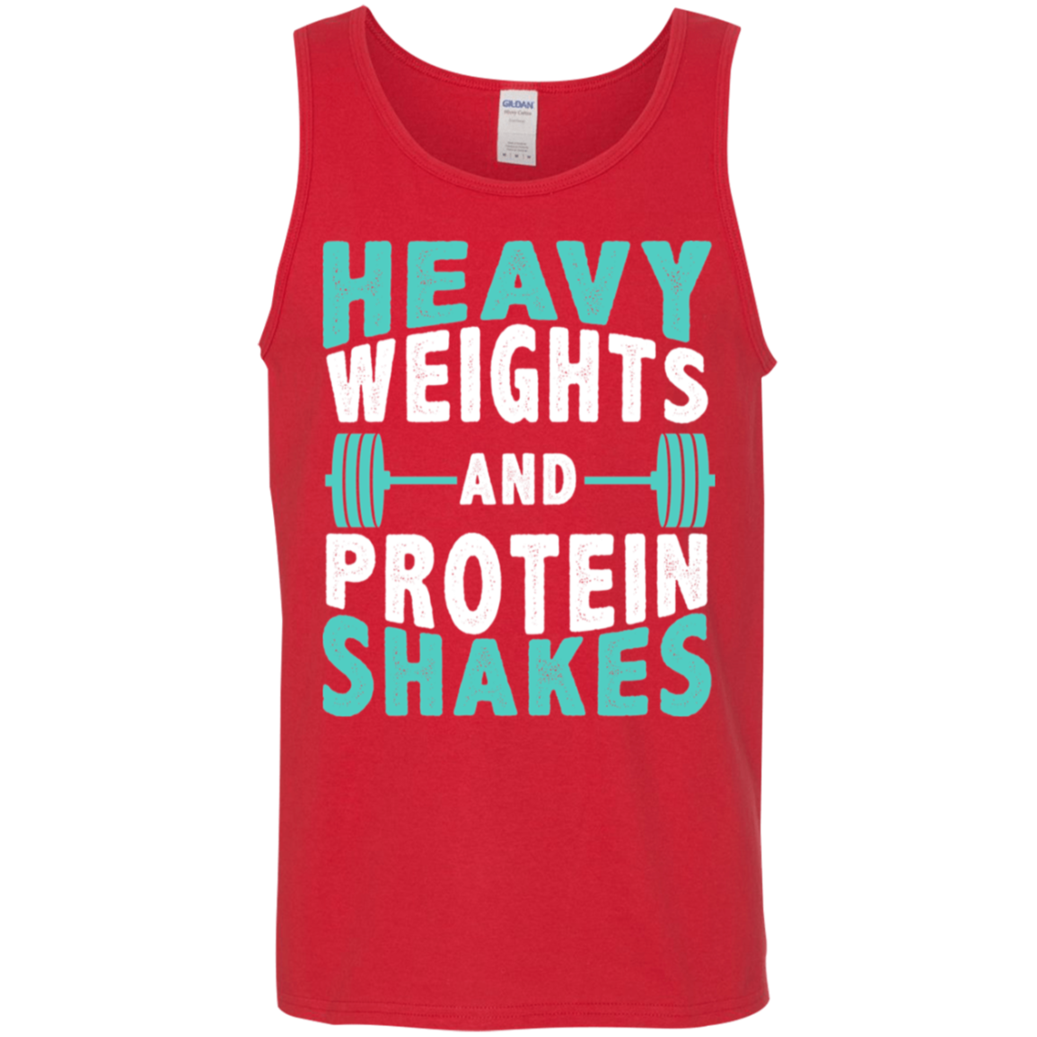 "Heavy Weights and Protein Shakes" Tank Top – Ideal for Gym Workouts & Fitness Fans!