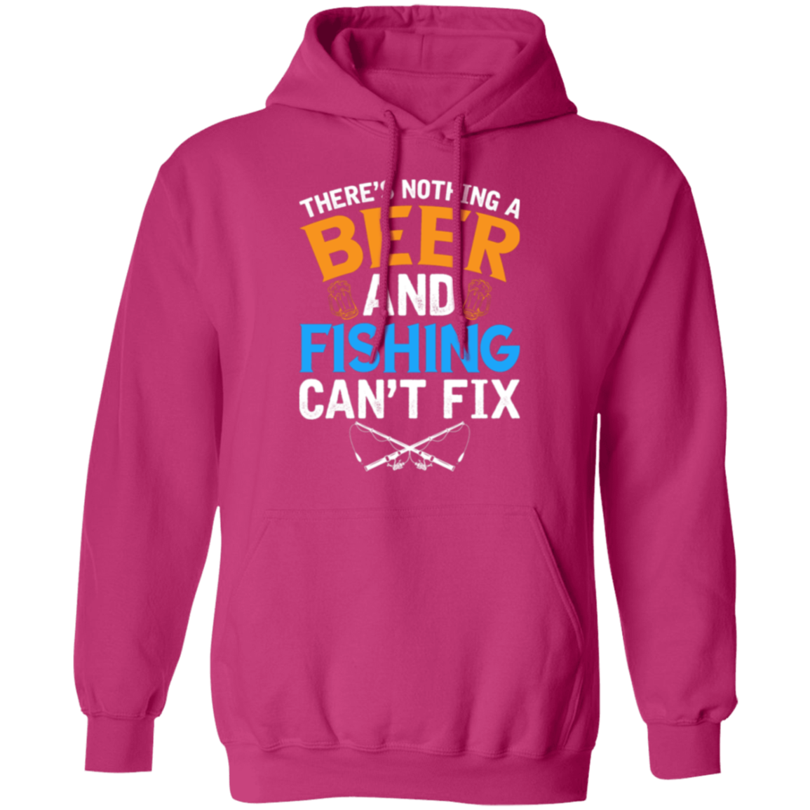 "There's Nothing A Beer And Fishing Can't Fix" Hoodie – Cozy Up with Fishing & Beer Passion!
