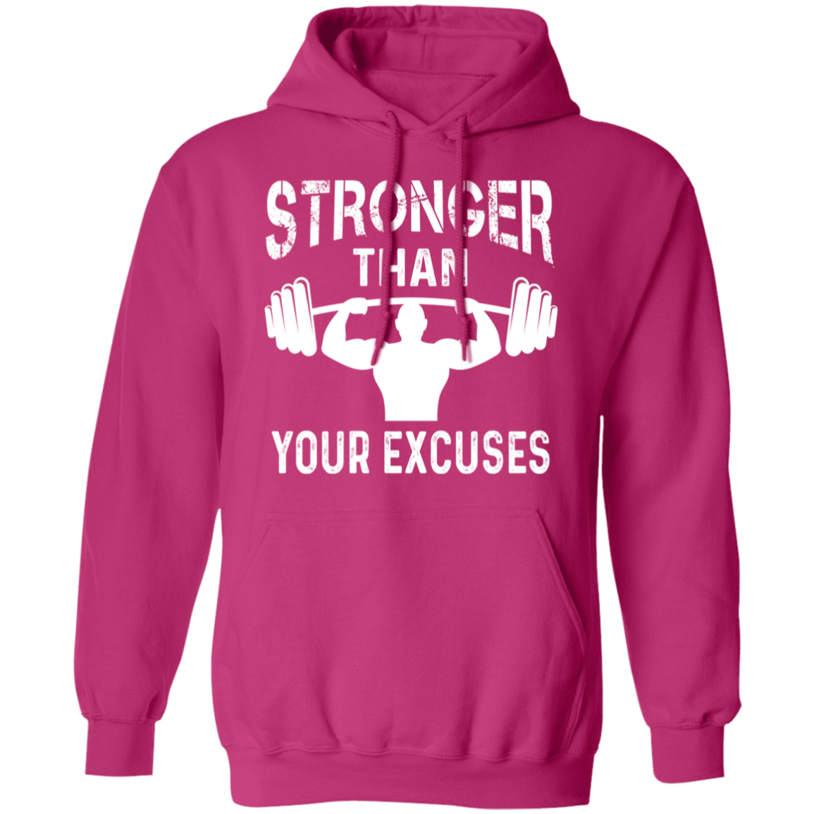 "Stronger Than Your Excuses" – Motivational Hoodie for Gym Rats and Weightlifters!