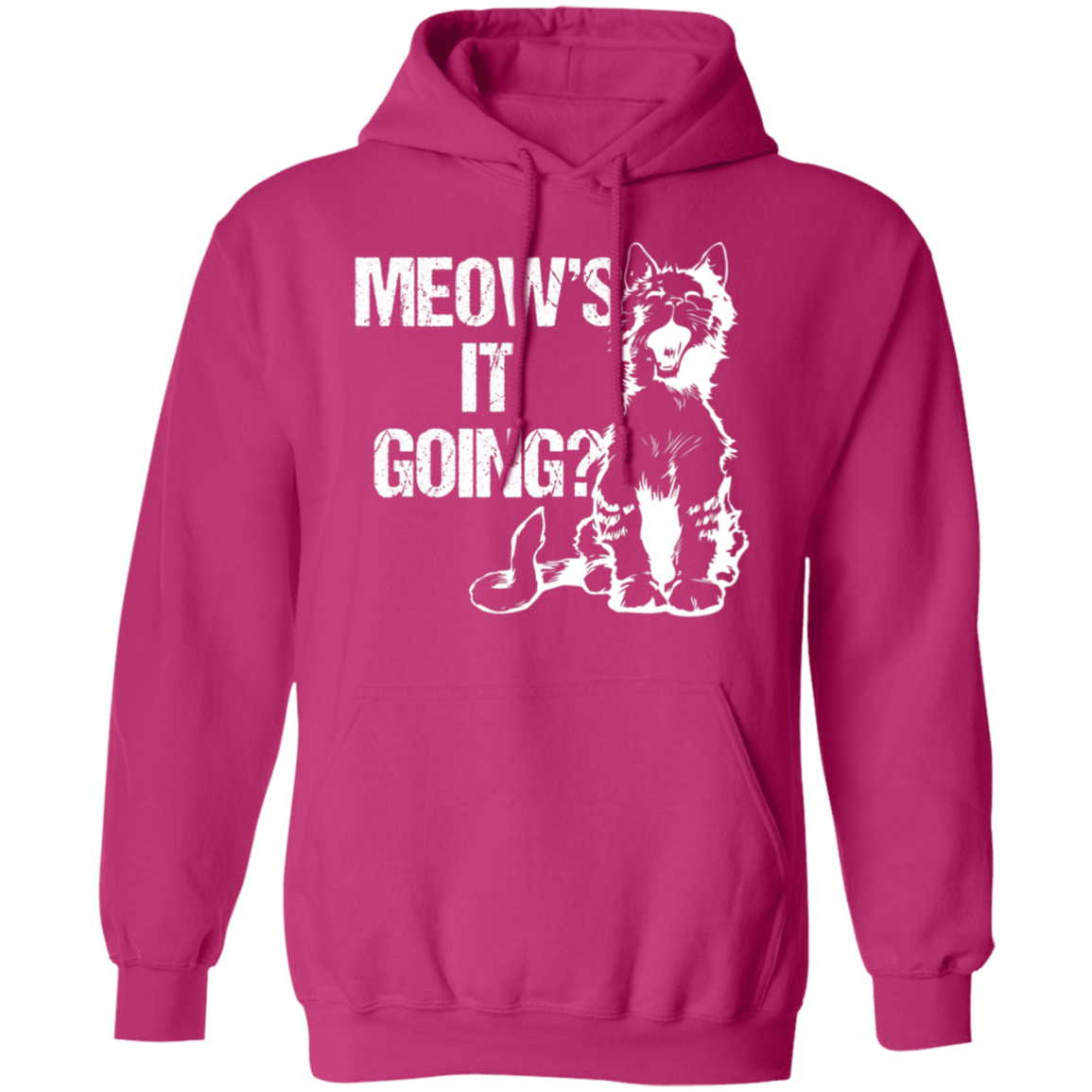 "Meow's It Going?" Cute Cat Hoodie for Cat Lovers & Cat Ladies!