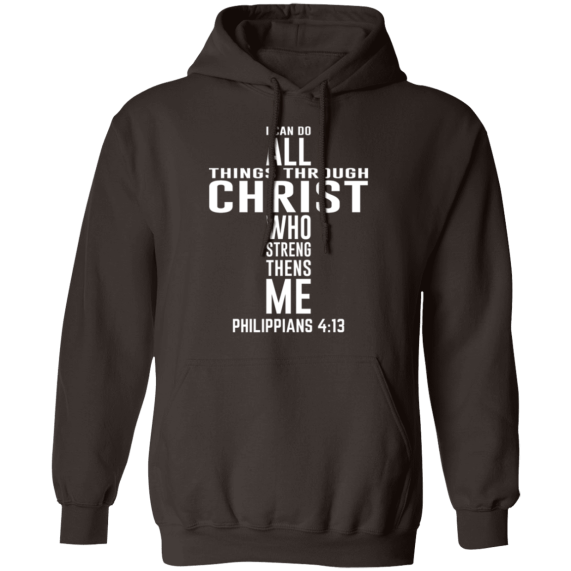 Philippians 4:13 Christian Cross Pullover Hoodie