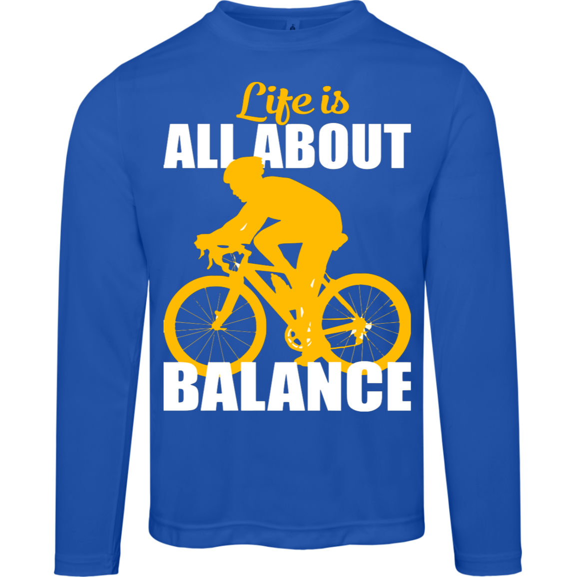"Life Is All About Balance" Long-Sleeved Cycling Tee - Moisture-Wicking & UV 40+ Protection!