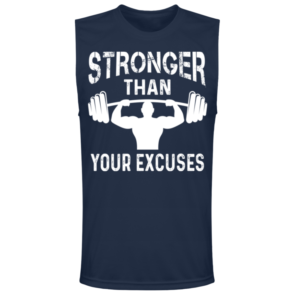 "Stronger Than Your Excuses" – Motivational Muscle Tee for Gym Rats!