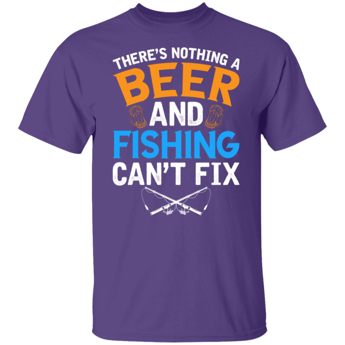 "There's Nothing A Beer And Fishing Can't Fix" T-Shirt – Perfect for Fishing Enthusiasts & Beer Lovers!