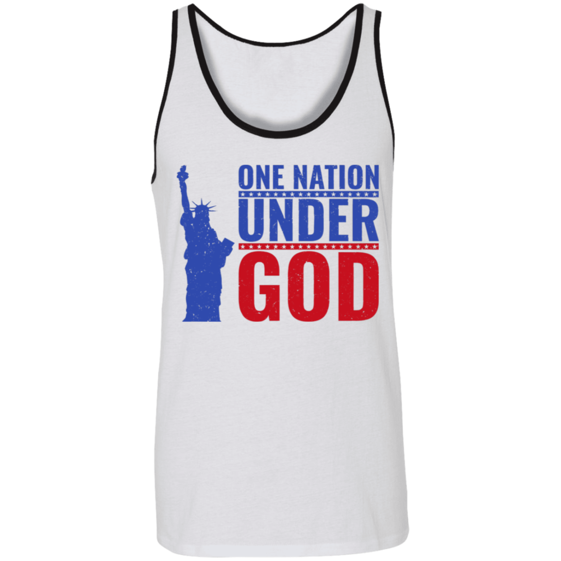 "One Nation Under God" Patriotic Unisex Tank Top – Featuring the Statue of Liberty
