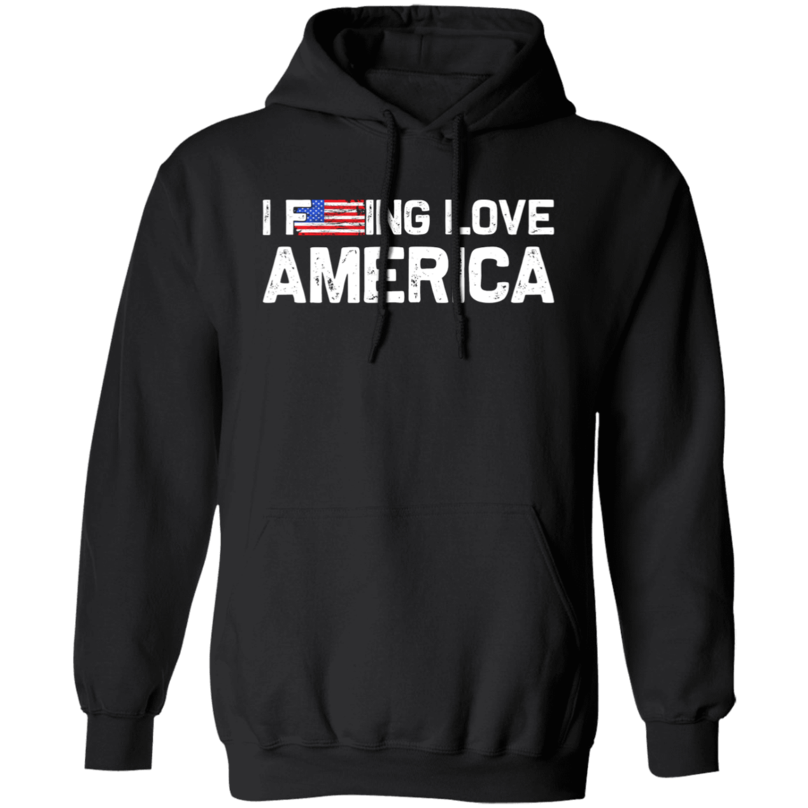 Patriot's Pride: "I F-ing Love America" Flag Hoodie