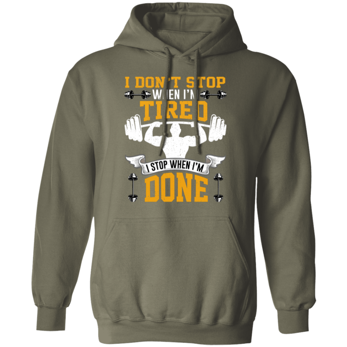 Relentless Strength Hoodie: "I Don't Stop When I'm Tired" – Gym Motivation Sweatshirt!