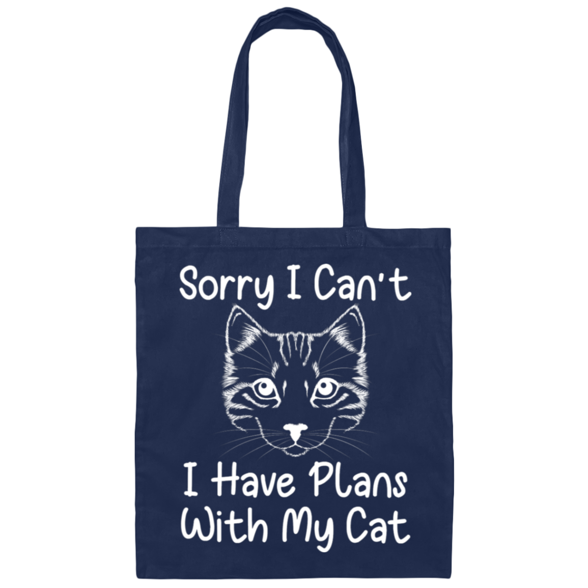 "Plans With My Cat" Funny Cat Lover Tote Bag
