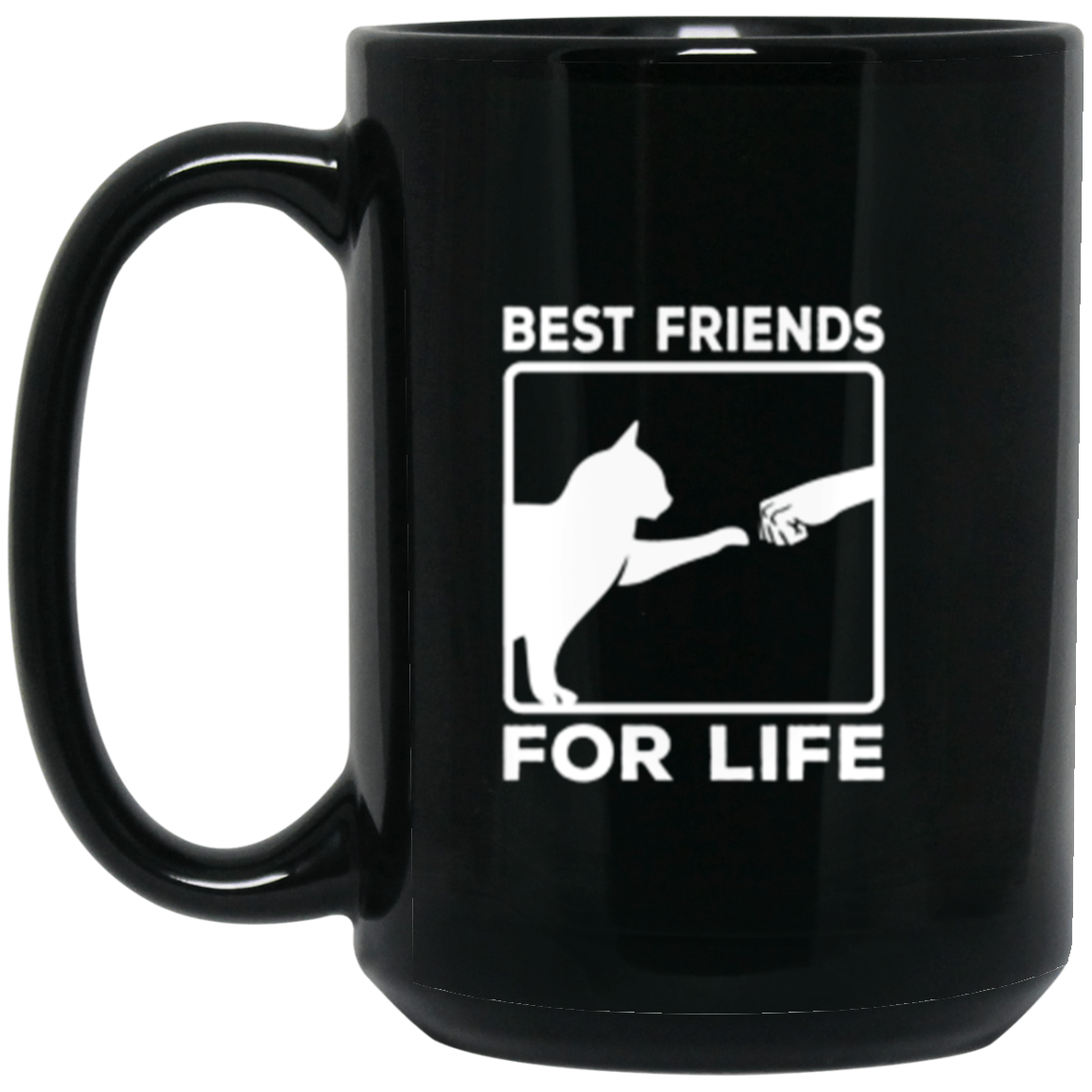 "Best Friends For Life" - Cat & Human Fist Bump Mug | Perfect for Cat Lovers & Pet Owners!